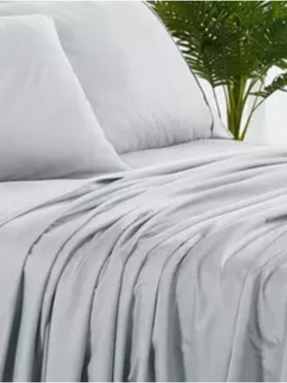 Bibb Home 2000 Thread Count Luxury Bamboo Twin Sheet Set in Silver 4 Piece NEW